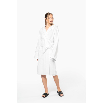 Unisex organic hooded bathrobe